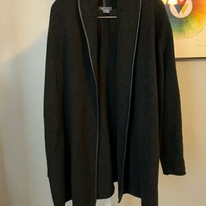 Vince black open wool cardigan